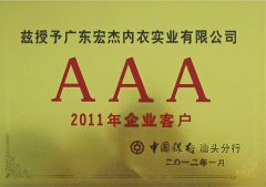 2011年中国银行“AAA”级企业客户